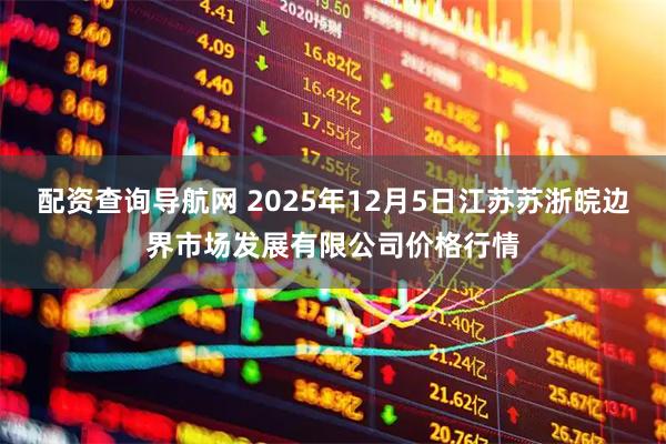 配资查询导航网 2025年12月5日江苏苏浙皖边界市场发展有限公司价格行情